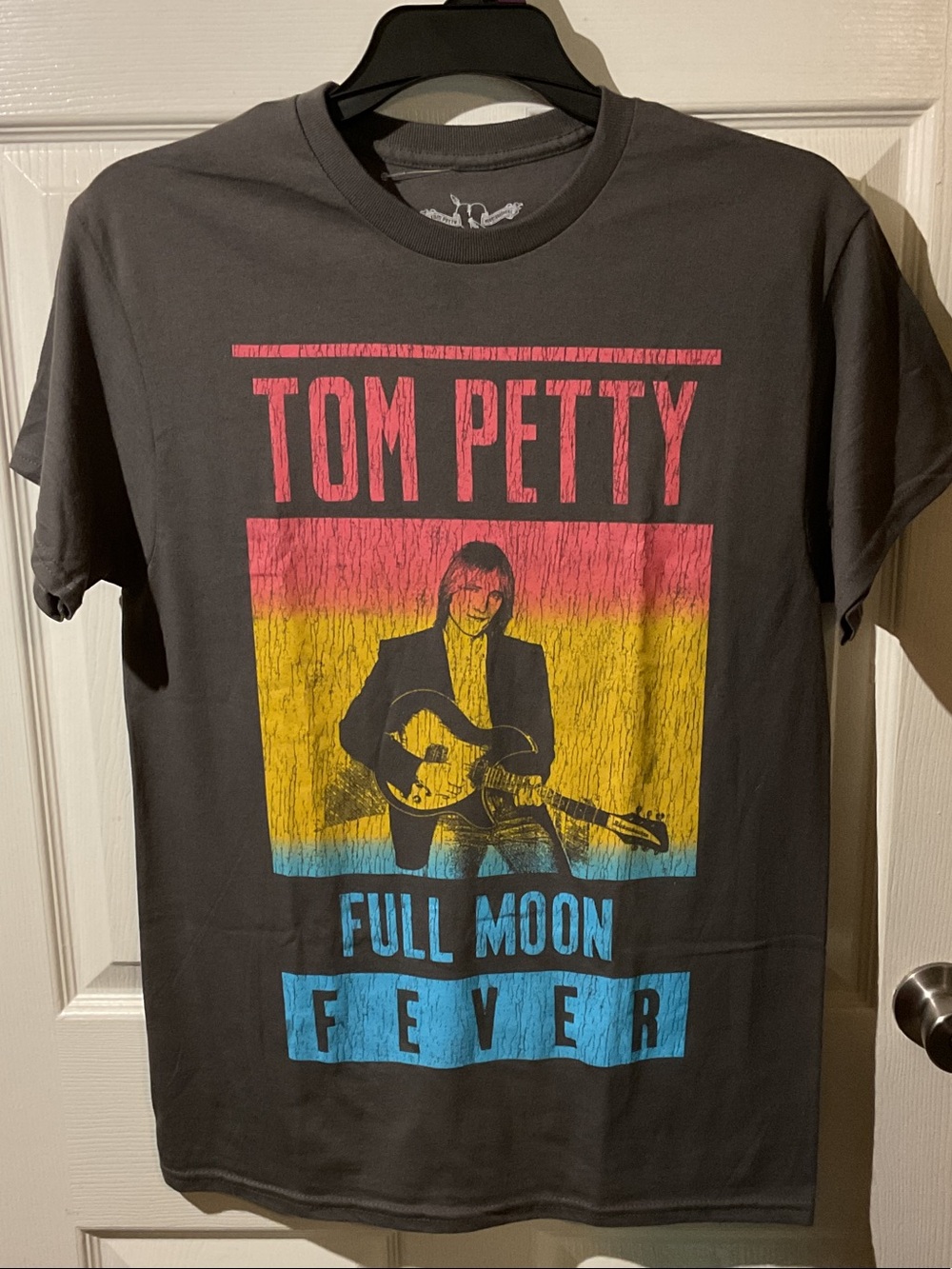 Tom Petty Full Moon Fever Graphic Tee - Black with Pink/Yellow/Blue Print